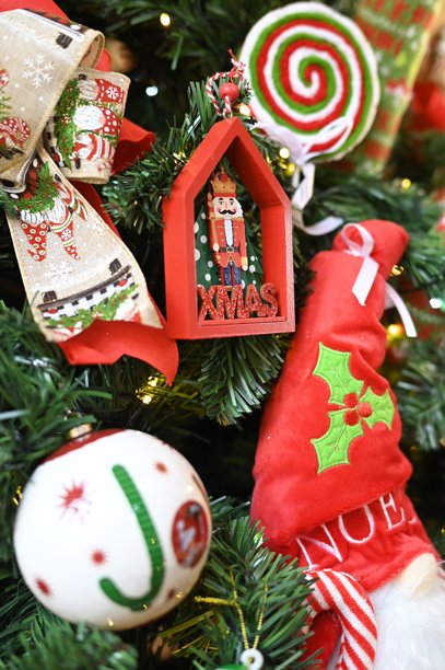 圣诞装饰布置，圣诞老人，鲜花，雪，礼物，模糊区域，节日礼物图片图片下载