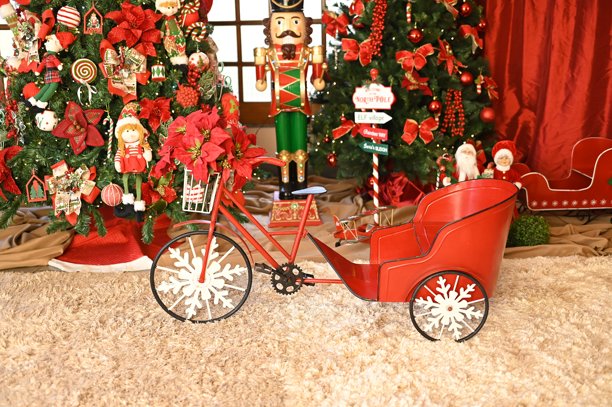 圣诞装饰布置，圣诞老人，鲜花，雪，礼物，模糊区域，节日礼物图片图片下载