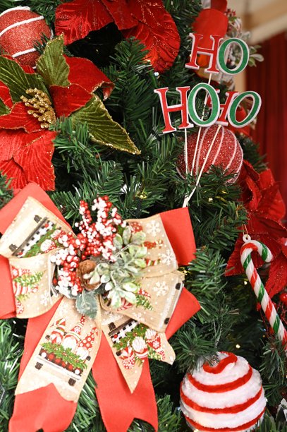 圣诞装饰布置，圣诞老人，鲜花，雪，礼物，模糊区域，节日礼物图片图片下载