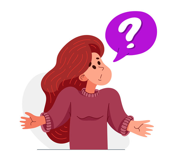 年轻女人心存疑虑，思考问题矢量插画图片下载