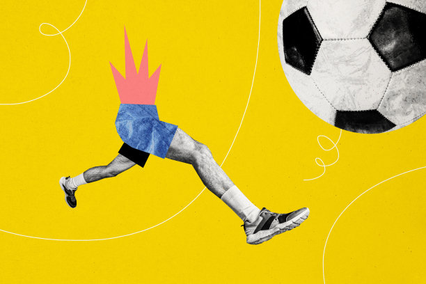 无身体的运动员在涂鸦背景上踢足球的拼贴照片合集图片下载