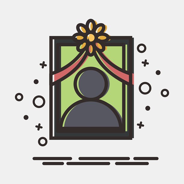 亡灵节照片图标，MBE风格图标，适用于印刷品、海报、logo、聚会装饰、贺卡等图片下载