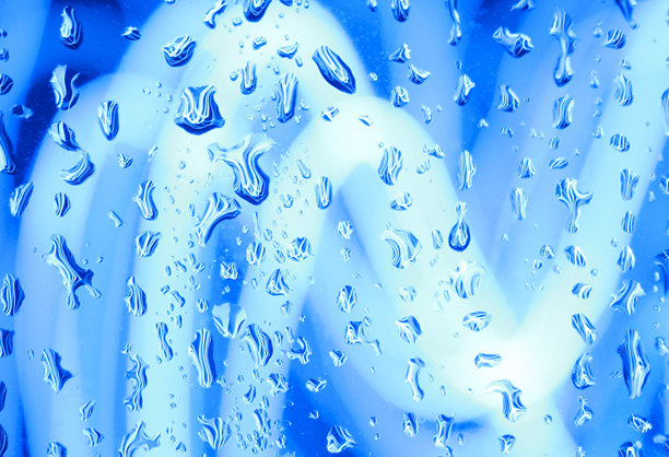 长时间曝光的照片。光绘摄影 - 湿润玻璃后面的五彩缤纷的仙女灯。抽象背景色。图片下载