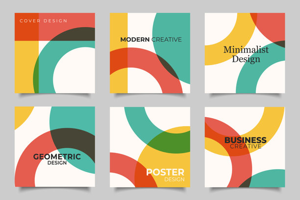 社交媒体平台分享照片帖子的设计模板套件，采用有机形状设计。在线商店的促销横幅，展示折扣、特卖和新到商品。矢量插图。图片下载