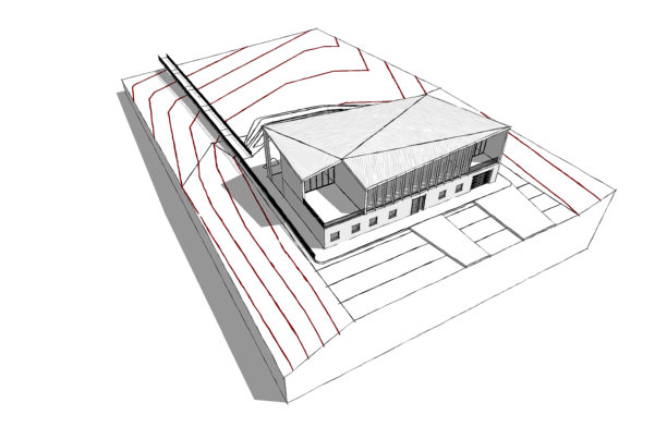 建筑师手绘的大型豪华别墅透视草图图片下载