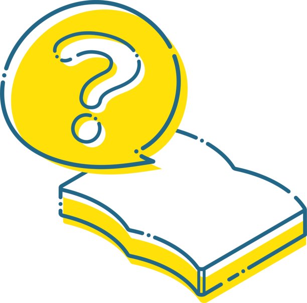 问号和简单笔记，书本的虚线框架 / 插图素材（矢量插图）图片下载