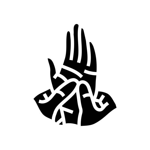 手腕按摩疗法图标矢量插图图片下载