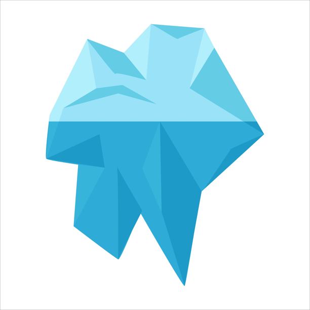 冰山。冰。冰冷的海洋。北极。冰川。南极。白色背景上的多边形插图。矢量图。图片下载