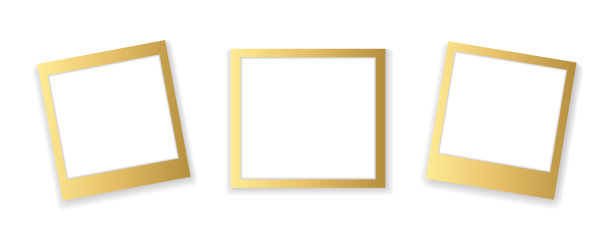 奢华的真实照片框架组合置于白色背景上图片下载