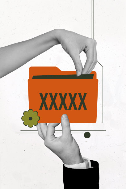 垂直照片拼贴，手握秘密文件夹，密码机密信息传输，背景为涂鸦风格。图片下载