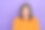 令人惊艳的年轻女士的照片肖像，兴奋地舔着嘴唇，迫不及待想要吃东西，穿着时尚的橙色针织服装，背景为紫色。图片下载