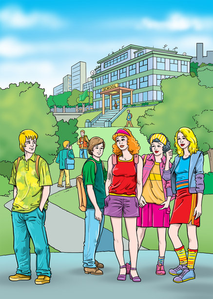 学生在学校前面图片下载