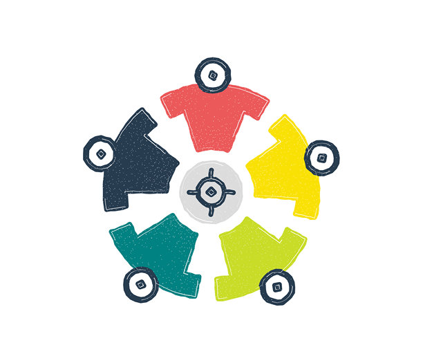 社区平面和线条图标设计图片下载