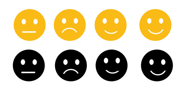 表情符号图标集。反馈情感等级图片下载