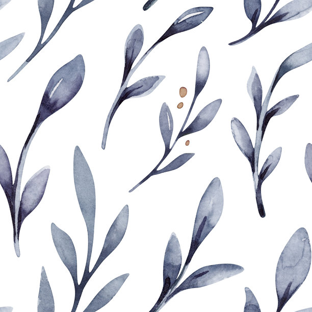 水彩花卉新年无缝图案，采用可爱的儿童风格，色彩丰富的圣诞背景，手绘印刷，包含抽象花朵、叶子和植物，设计纹理图片下载