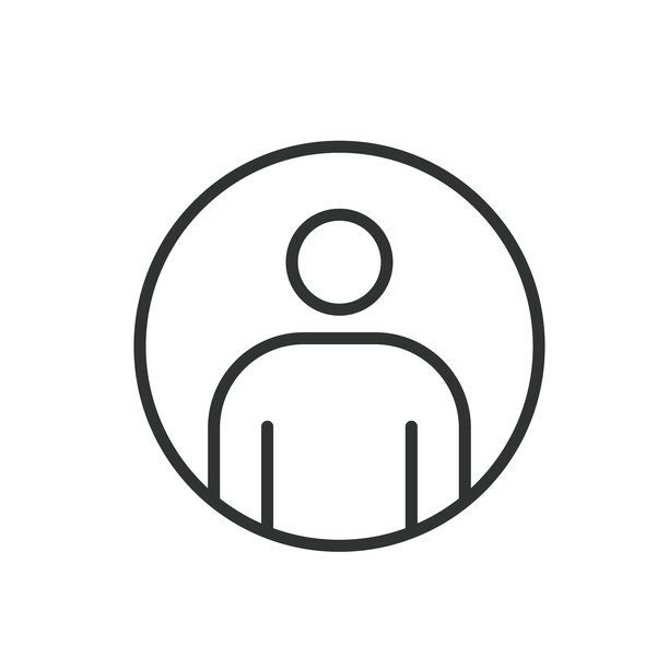 账户头像，线条设计图标。头像、账户、个人资料、图像、用户、身份、白色背景上的图片矢量图。可编辑线条图标的账户头像。图片下载