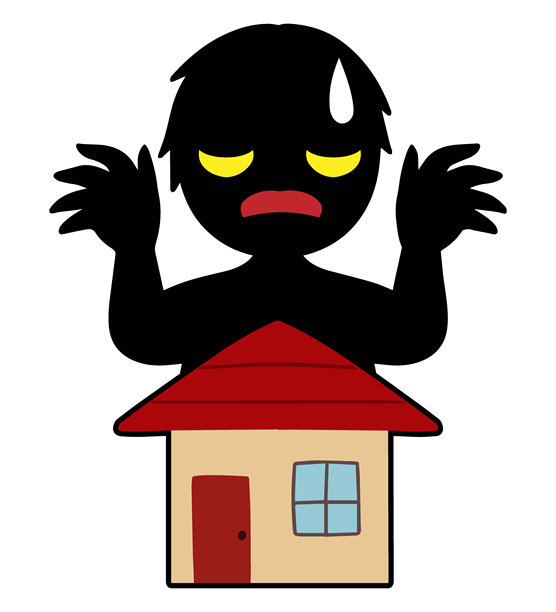 房子和黑色剪影反派素材图片下载