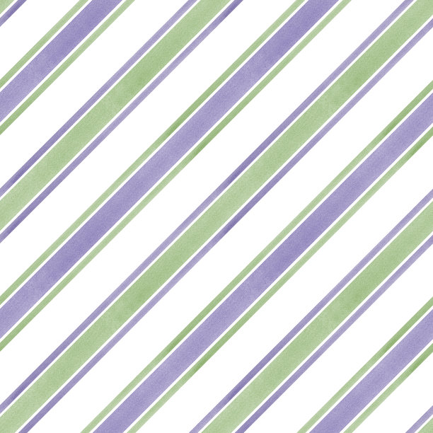 水彩对角平行宽窄粉绿色和紫色条纹，独立无缝图案，背景为白色。手绘几何简单装饰，适用于室内设计和包装纸。图片下载