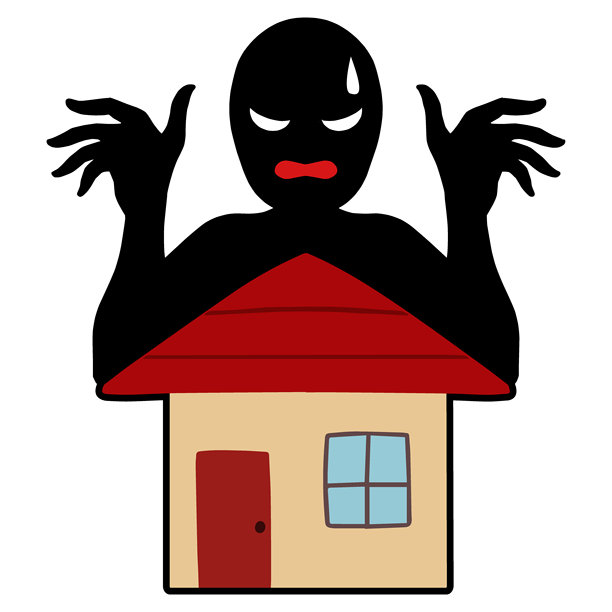 房子和黑色剪影反派素材图片下载