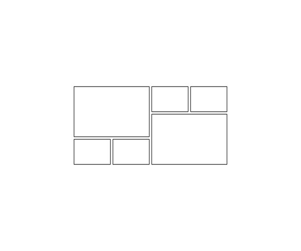 方形和矩形形状的相框拼贴，适用于照片，图像模板线条集。情绪板布局，背景。画廊网格，马赛克拼图边框。矢量轮廓。图片下载