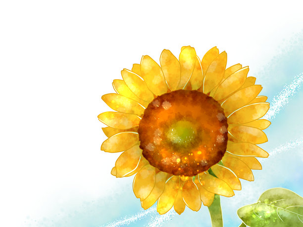 手绘闪亮的向日葵花框图片下载