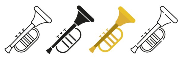 管乐器。一套简单的乐器。不同风格的管子图片。图片下载