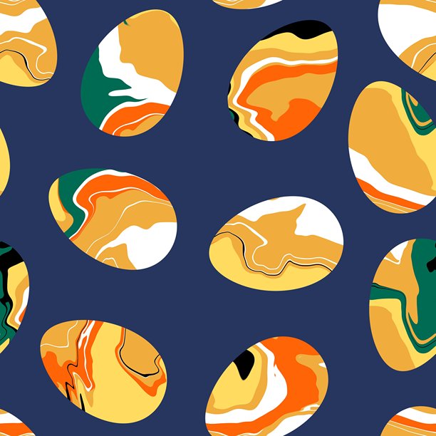 卡通复活节彩蛋无缝图案，适用于包装纸、面料和服装印刷图片下载