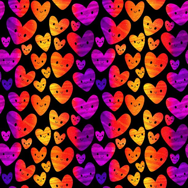 复古情人节卡通心形灯泡无缝图案，适用于包装纸和面料图片下载