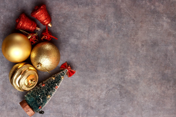 圣诞快乐，十二月新年假期照片，盘子背景装饰，俯视装饰活动图片下载