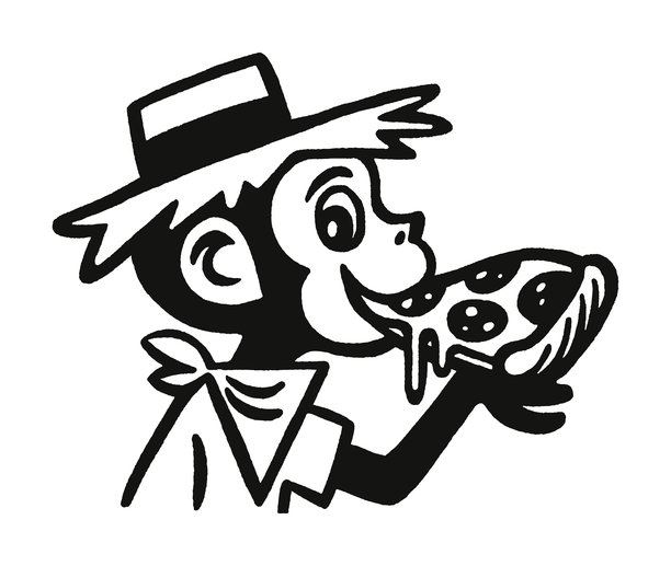 猴子吃披萨图片下载