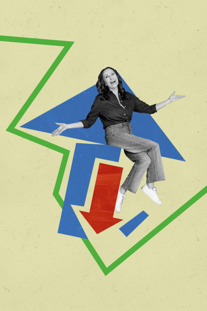 复合趋势艺术作品 3D 草图图像 照片拼贴 显示箭头统计的交易员 商业成功的职业 年长女士坐着微笑 手势放松图片下载