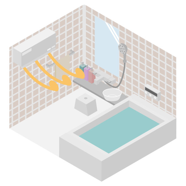 带有等距供暖的浴室图像素材图片下载