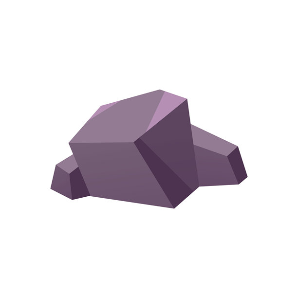 石头岩石矢量图标，山地的卵石和碎石，花岗岩石块，灰色巨石用于游戏资产图片下载