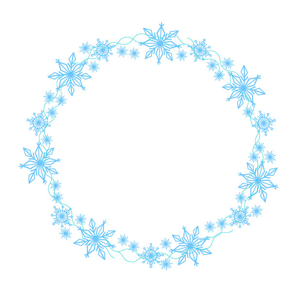 圣诞花环。白色背景上孤立的圆形梅花框架。圣诞快乐。矢量雪花。冬季图案。图片下载