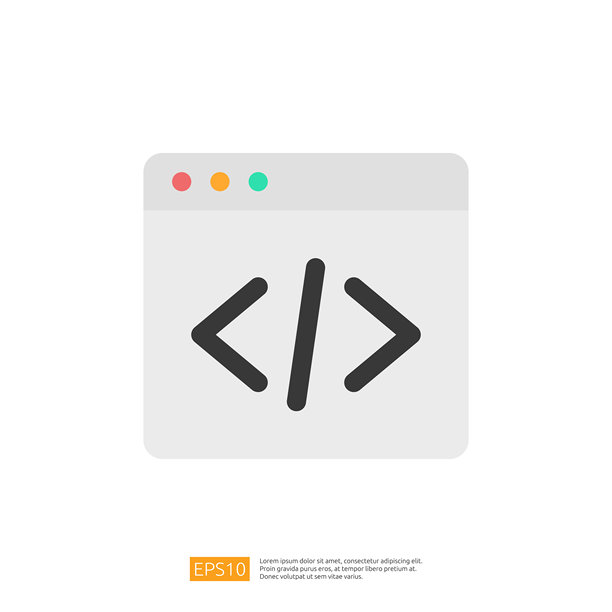 这张图片展示了一个简单的网页浏览器窗口图形，带有编码符号，暗示着对编程或网页开发的关注。图片下载