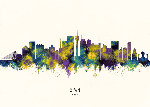 西安城市天际线图片下载