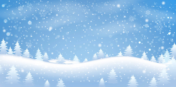 圣诞冬季白雪景观框架图片下载