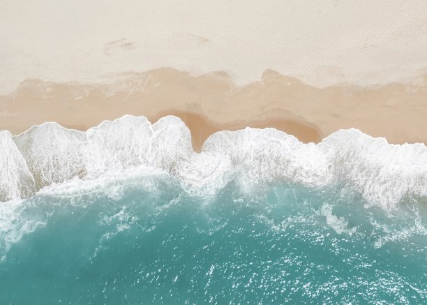 海滩的鸟瞰图，航拍照片图片下载