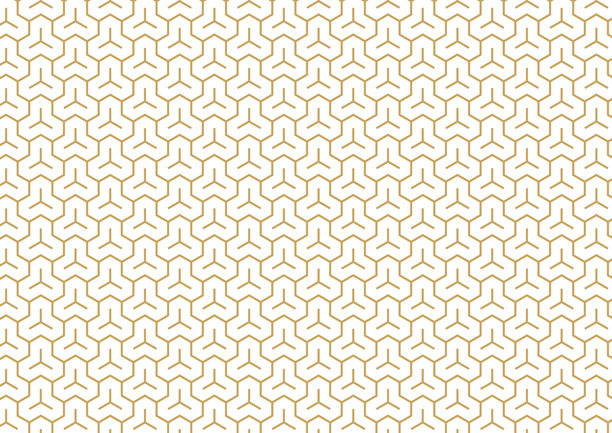 日本图案的毘沙门龟壳纹理，金色背景素材图片下载