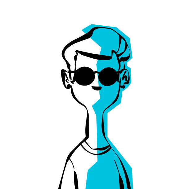 戴墨镜的男人剪影图片下载