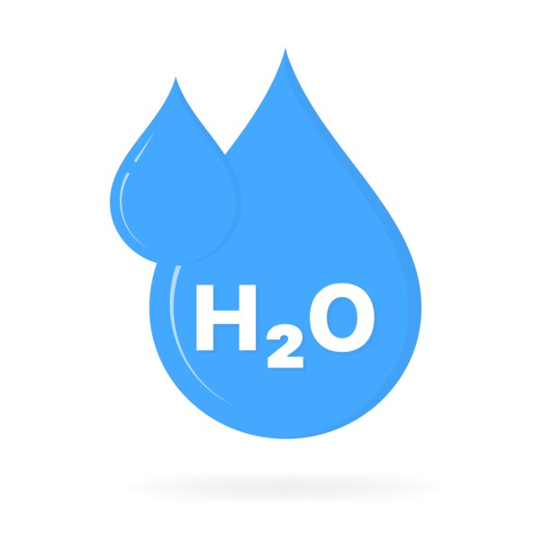 水的图标。H2O图标。扁平风格。矢量图标。图片下载