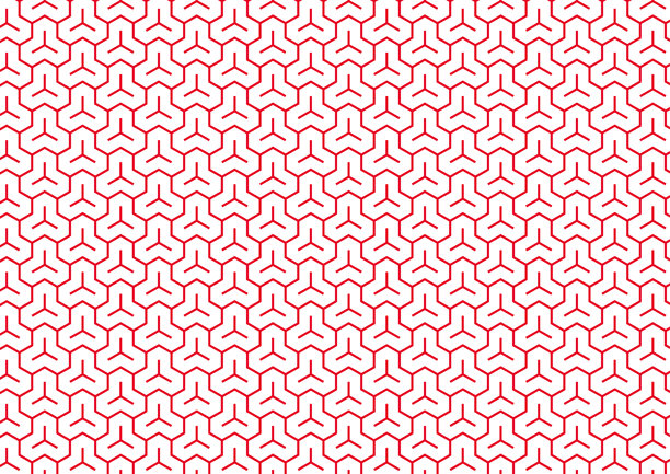 日本图案的毘沙门龟壳，红色背景素材图片下载