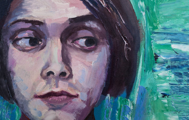 用调色刀绘制的年轻男子肖像图片下载