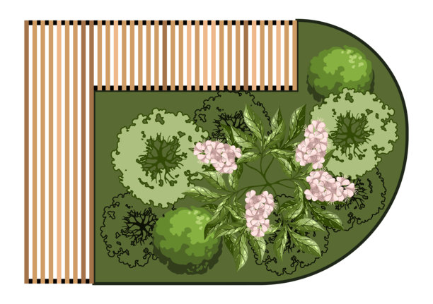 建筑景观规划中的长椅俯视图。长椅与树木和绿植。环境设计。矢量图。图片下载