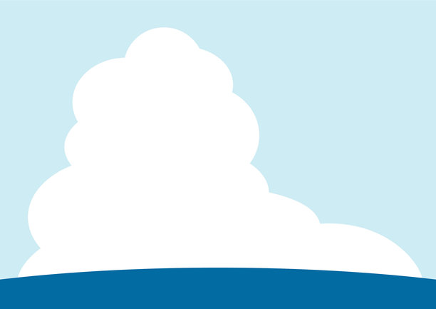 夏季海洋与积雨云简单框架素材图片下载