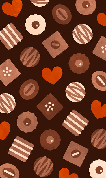 一个覆盖巧克力的设计。情人节背景素材。图片下载