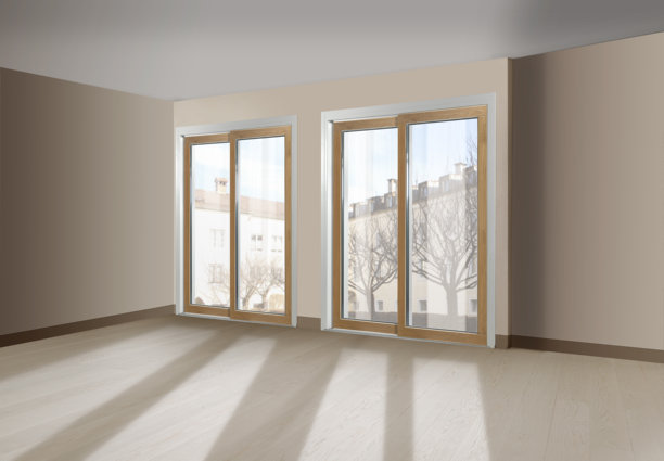 一张空房间的大窗户的单幅照片图片下载