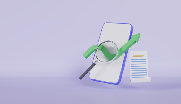 带放大镜的图表，手机，智能手机，检查清单分析商业财务数据，商业战略概念图片下载