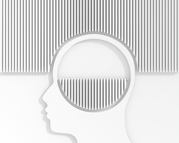 男子头像配置文件视图纹理的线条模式。社会心理健康精神疾病的概念。记忆和解决，搜索和思考。三维渲染图片下载