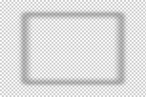 带阴影叠加的矩形框矢量插图，透明背景。窗框阴影用于自然光效果。照片真实场景。图片下载